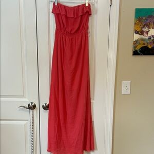 Trixxi coral orange strapless sundress S